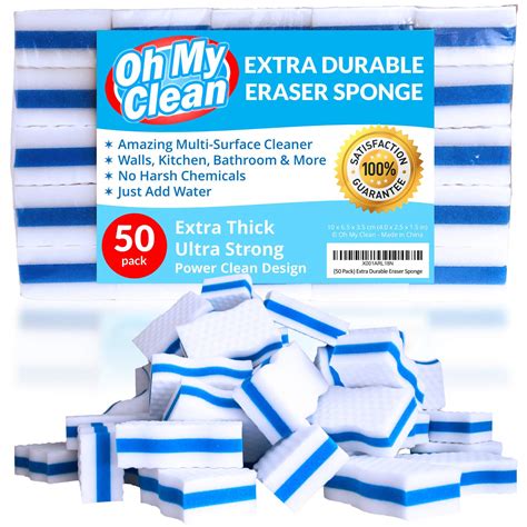 (50 Pack) Extra Durable Eraser Sponge - Extra Thick, Long Lasting ...