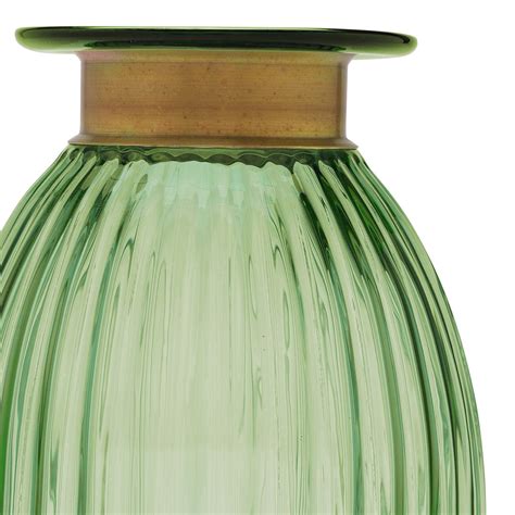 Shop Green Ribbed Glass Vase - at Best Price Online in India