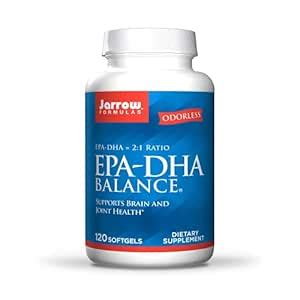 Jarrow Formulas EPA-DHA Balance, Boosts Brain Function, 600 mg omega-3 ...