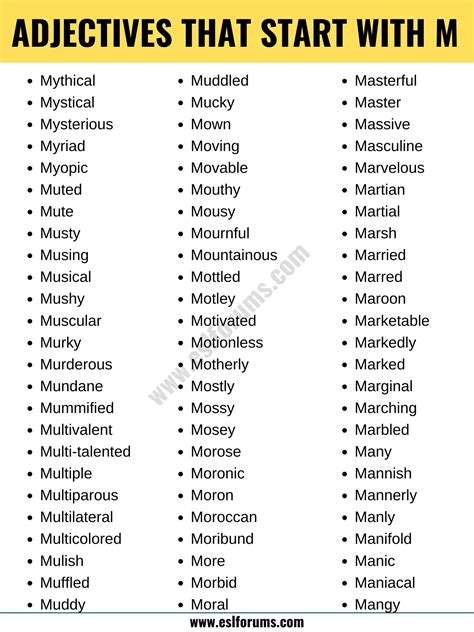 803 Cool Adjectives that Start with M | M Adjectives - ESL Forums