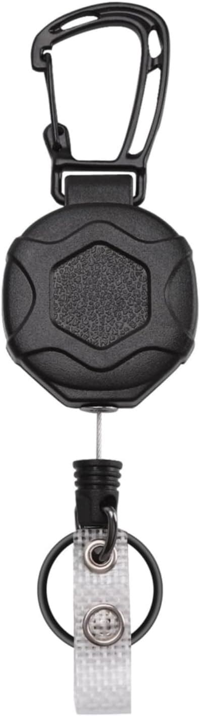 2 Pcs Id Card Pulley, Keychain, Heavy Duty Badge Reels Key Holder All ...