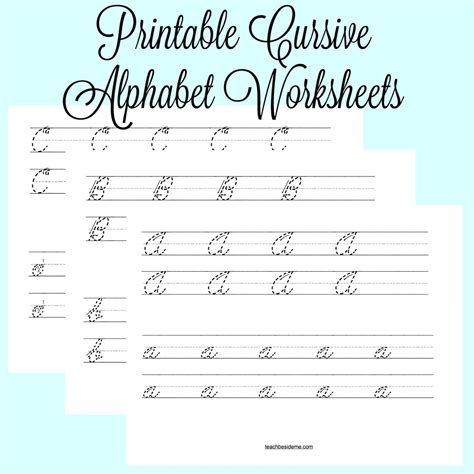Cursive Alphabet Tracing | AlphabetWorksheetsFree.com