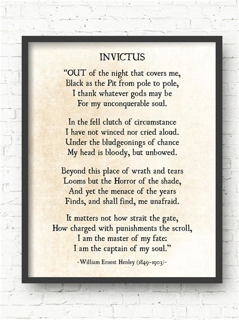 Invictus William Ernest Henley Wallpaper