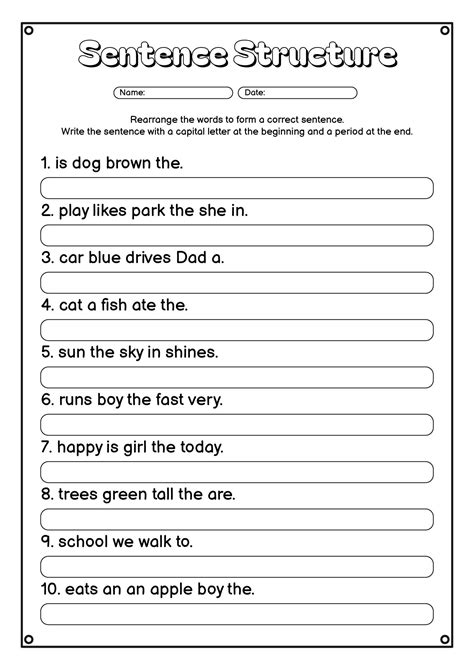 17 Worksheets Simple Sentence Structure / worksheeto.com