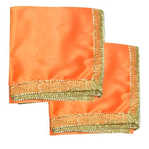 Buy Om Pooja Shop Satin Altar Cloth for Multipurpose Use (Orange) - Set ...