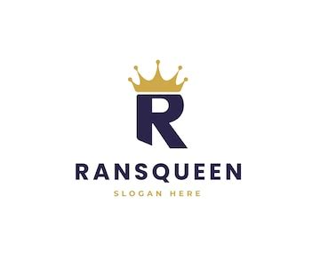 Letter r crown logo with king icon design template | Premium Vector