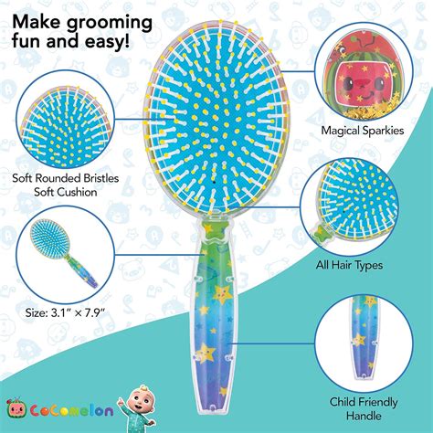 Buy CoComelon Hair Brush with Magical Sparkling Stars Confetti Hair ...