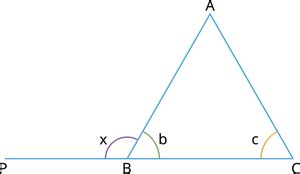 Find exterior angle of a triangle from known interior angles — task ...
