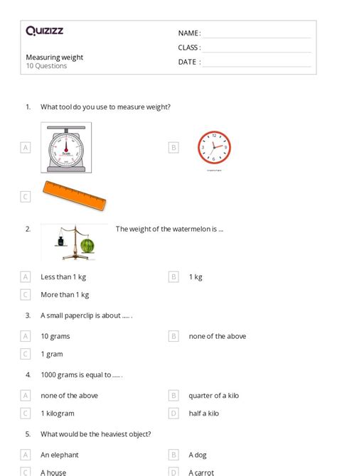 50+ Measuring with Standard Tools worksheets for 1st Class on Quizizz ...