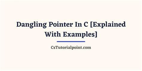 Image result for Dangling Pointer Example Program