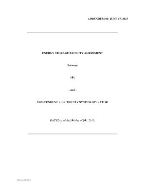 ENERGY STORAGE FACILITY AGREEMENT - Ieso - Fill and Sign Printable ...