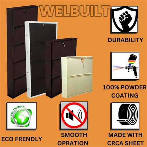 Wall Mounted Shoe Rack - 21 Inch 4 Door Mild Steel Wall Mounted Shoe ...