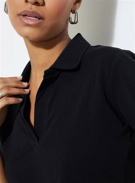 Buy URB_N Women Solid Cropped Polo T-shirt Online at just Rs. 299.0 ...