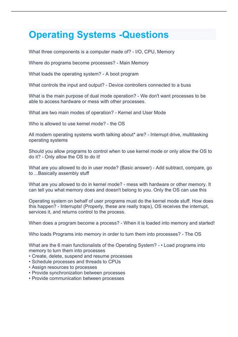 Process Management Operating System Questions and Answers 的图像结果