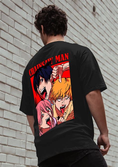 Chainsaw Man Printed Oversized T-shirt, Anime Tshirt, Streetwear ...