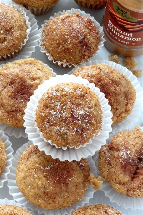 Healthy Cinnamon Sugar Mini Muffins - Baker by Nature