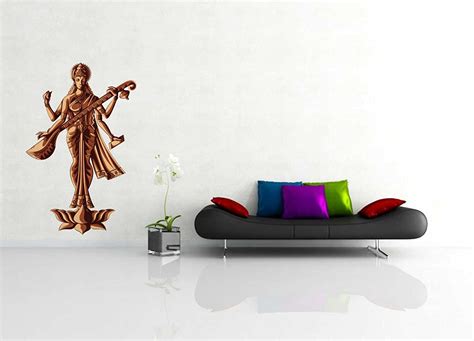 Buy Rawpockets 'Saraswati Maa' Wall Sticker (PVC Vinyl, 0.99 cm x 60 cm ...