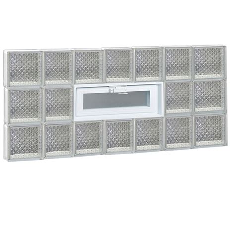 REDI2SET Diamond Glass Frameless Replacement Vented Glass Block Window ...