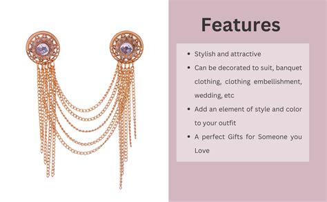 Buy Adorn Premium Hanging Chains Golden Brooch for Men at Amazon.in