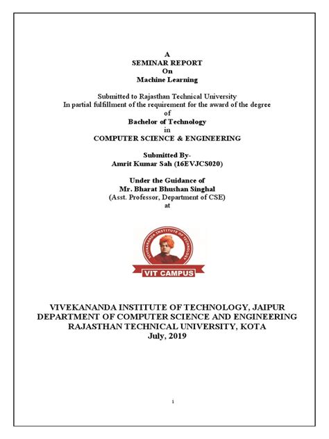 Image result for Report On Machine Learning PDF