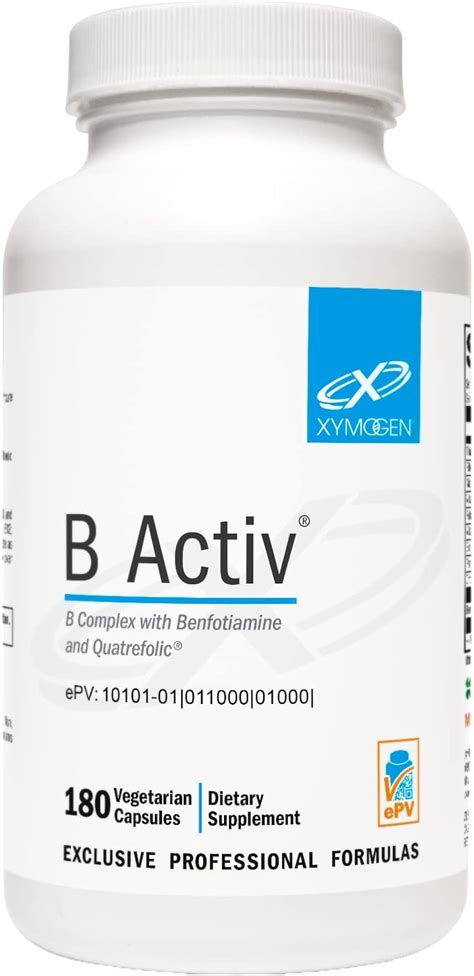 XYMOGEN B Activ Vitamin B Complex with Benfotiamine, Methylfolate, Bio