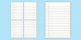 A4 Lined Paper Template with Margin | Primary Resources