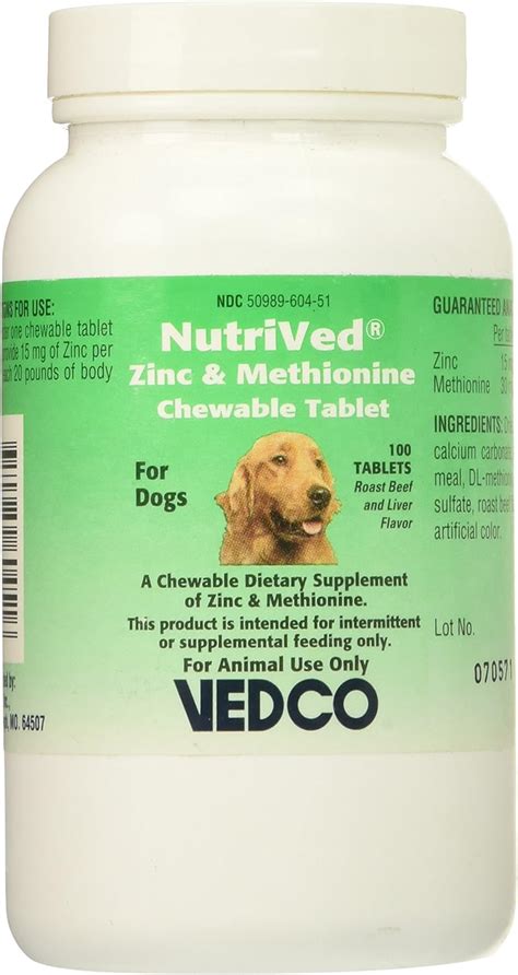 NutriVed Zinpro for Dogs (100 CHEWABLE Tablets) : Pet Supplies