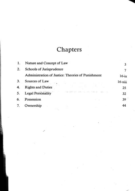 Jurisprudence - Chapters 1. Nature and Concept o f Law 3 2. Schools o f ...