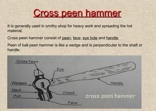 Cross peen hammer diagram - Brainly.in