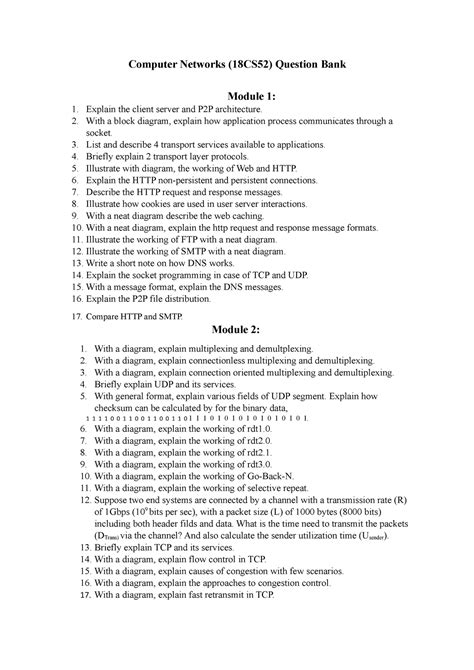 18CS52 Question Bank 1 - kidly find the same. related to CNS. it will ...