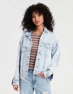 Buy American Eagle Women Blue 90S Denim Jacket Online