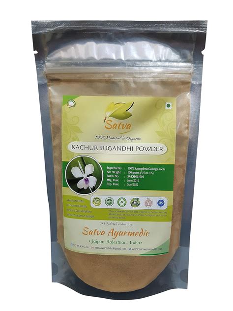 SATVA Kachur Sugandhi Powder - 100% Kaempferia Galanga Roots-(100 gm ...
