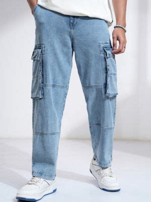 Buy HIGHLANDER Men Solid Blue Loose Fit Mid Waist Jeans (30) Online
