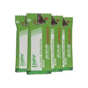 FITDAY Healthy Plant Protein Bar- 45 grams - Double Chocolate |10 grams ...