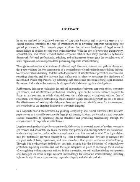 Legal Research Methodology: Corporate Whistleblowing Insights - Studocu