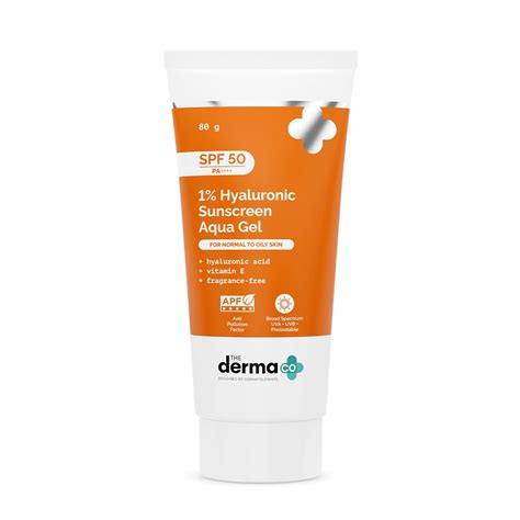 The Derma Co 1% Hyaluronic Sunscreen Aqua Gel SPF 50 PA++++ | Hydrating ...