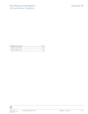 Fillable Online ge paralleling switchgear psg pdf form Fax Email Print ...