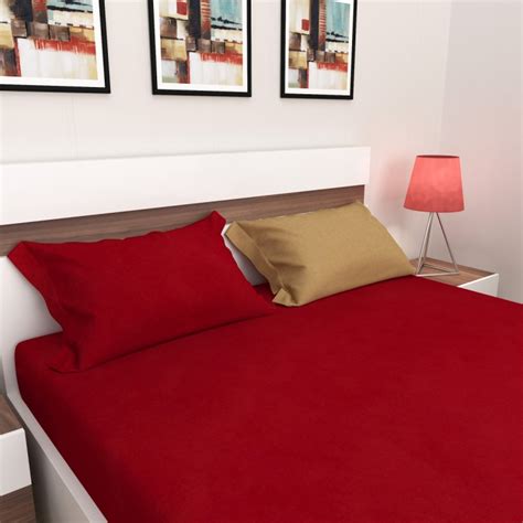 Buy Edwardian Solid King Size Fitted Bedsheet-Set Of 3 Pcs. from Home ...