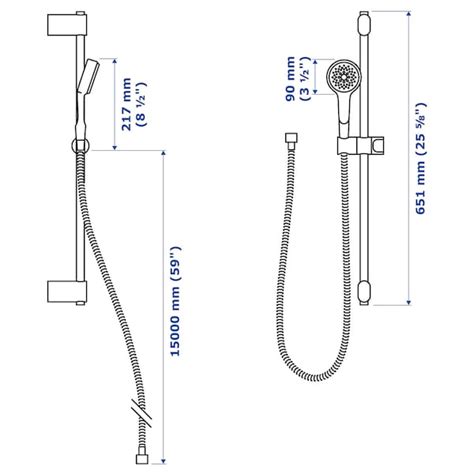 BROGRUND riser rail with handshower kit, chrome-plated - IKEA