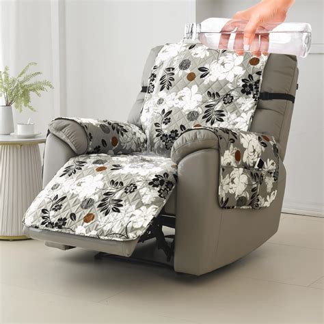 HOKIPO Printed Quilted Water Repellent + Waterproof Recliner Sofa Cover ...