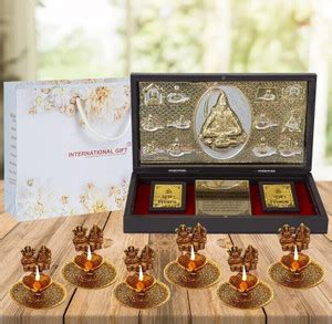 INTERNATIONAL GIFT Gold Plated Gangadhar Shiv Ji Idol Prayer Box With 6 ...