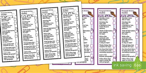 Image result for Paragraph Writing Checklist