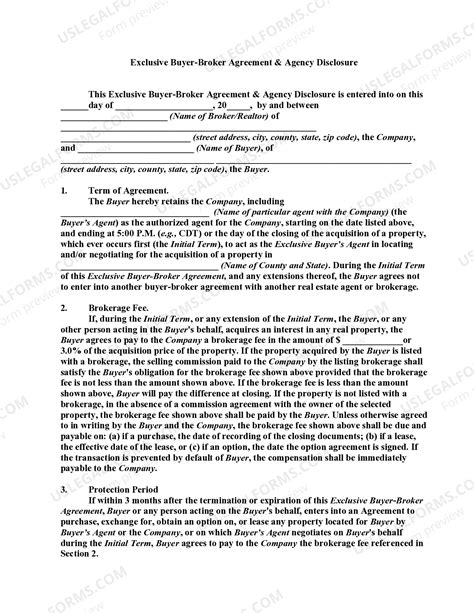 Exclusive Buyer-Broker Agreement and Agency Disclosure - Disclosure ...