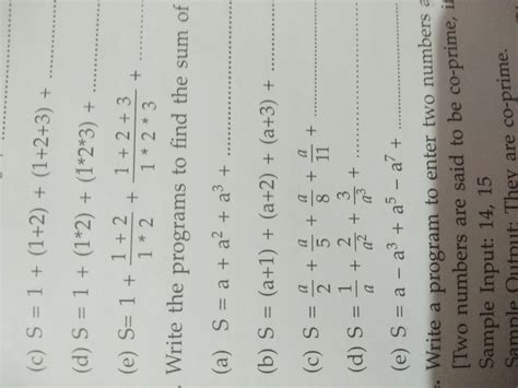 write the program to find the sum of the following seriesq no 3 ...
