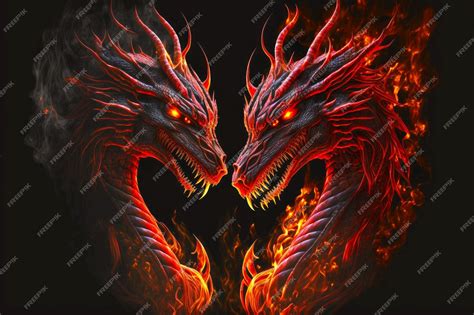 Black And Red Dragons Wallpaper