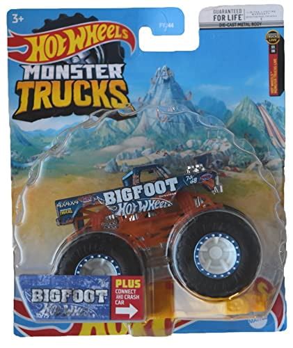 Buy Hot Wheels Monster Trucks Bigfoot 1:64 Scale Includes Connect and ...