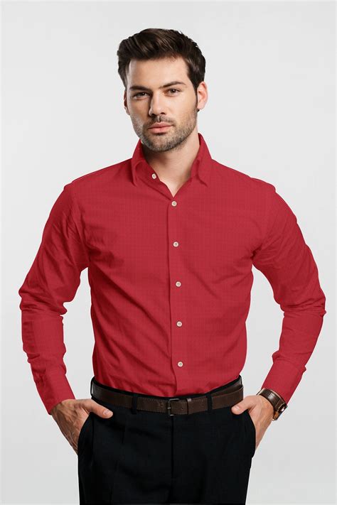 Raspberry Red Men's Cotton Linen Shirt – kollercut