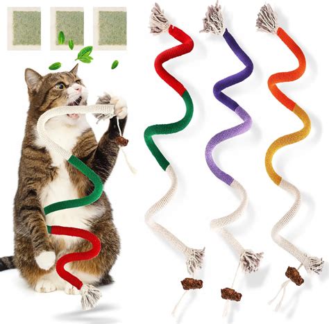 Sisal Rope Cat Toys for Playful Cats! Natural Catnip, Teeth Cleaning ...