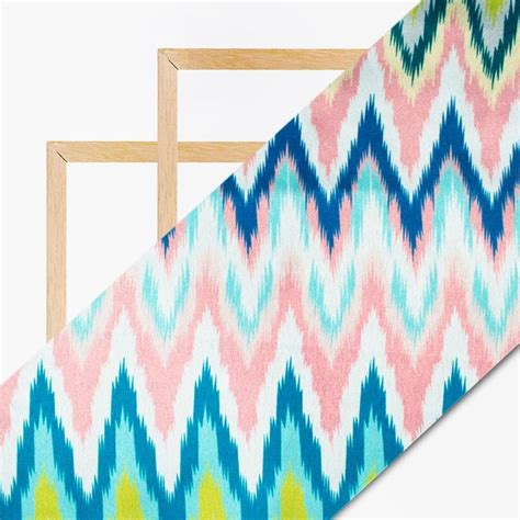 Multicolor Chevron Pattern Digital Print Japan Satin Fabric – Fabcurate