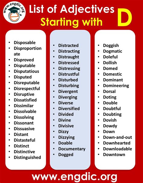 All Adjectives That Start With D (Sorted List) – EngDic